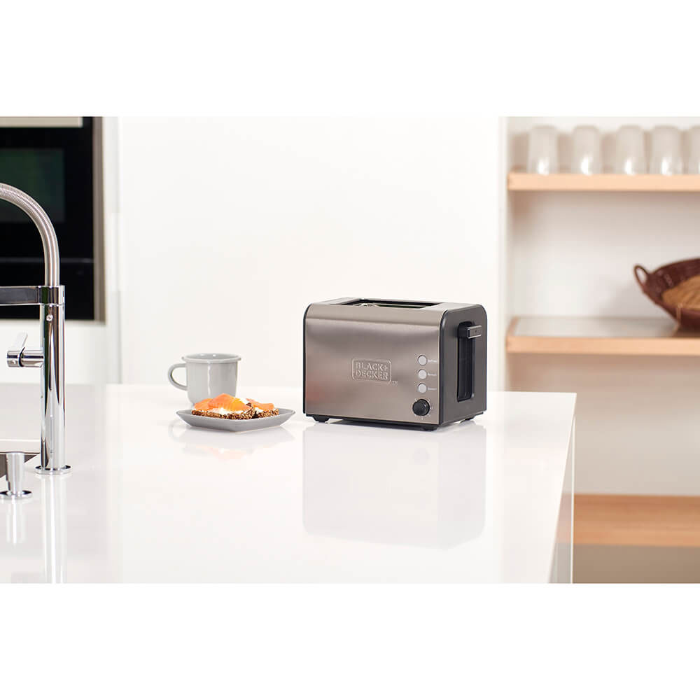 Brödrost BLACK+DECKER 2-Skivor Borstat stål