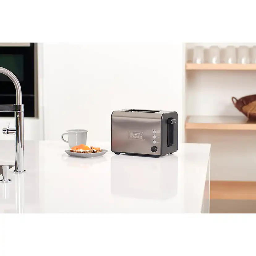 Brödrost BLACK+DECKER 2-Skivor Borstat stål