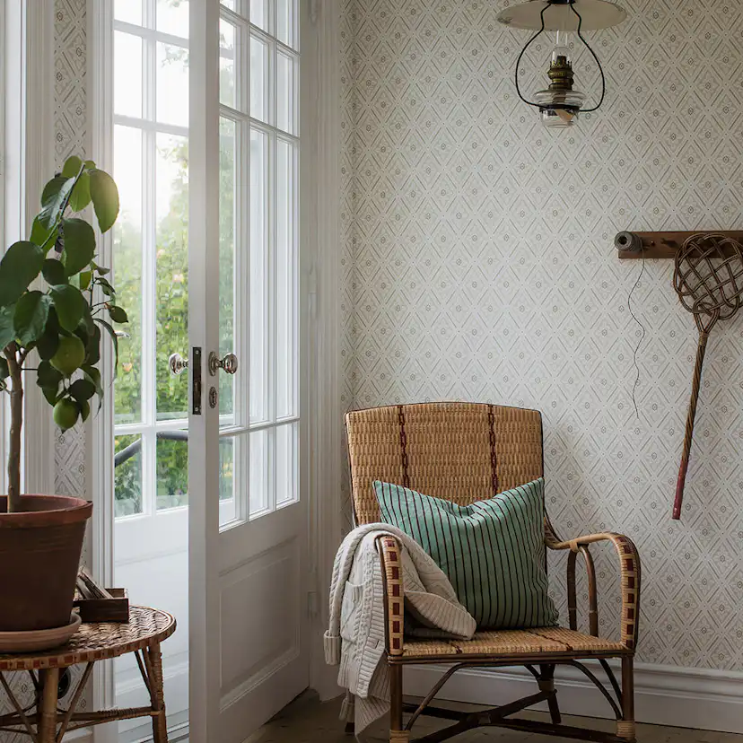Tapet Boråstapeter Falsterbo III Ester 7660 EasyUp, Mönstrad Beige