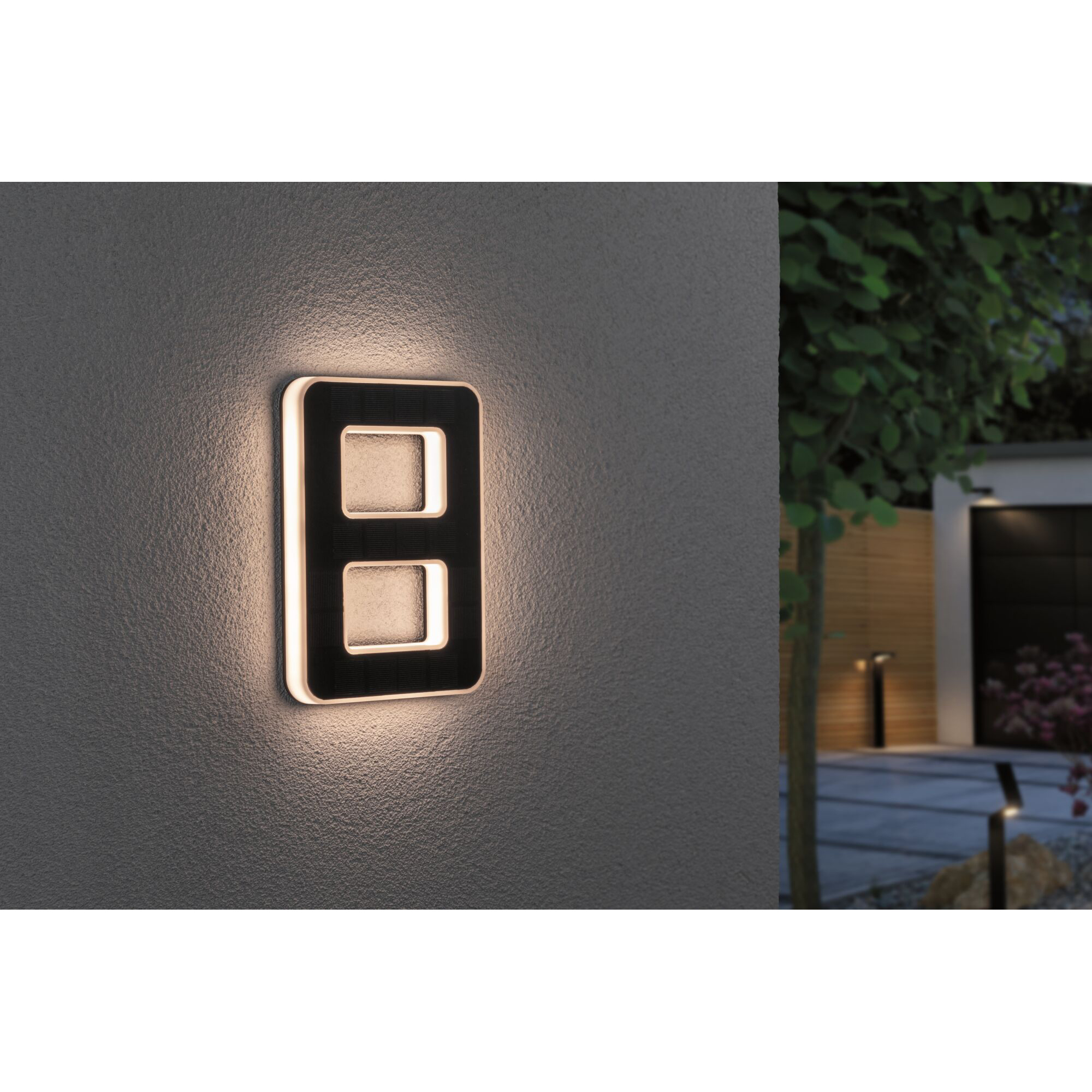 Fasadbelysning Solcell LED Paulmann Husnummer 0-9 med belysning inkl. utbytbart batteri IP44