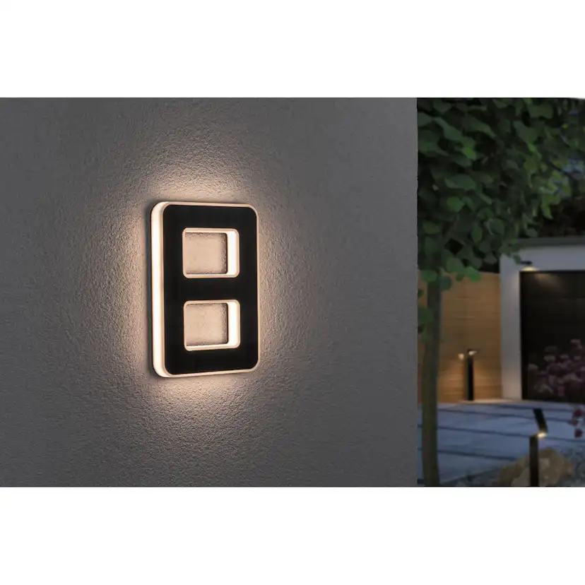 Fasadbelysning Solcell LED Paulmann Husnummer 0-9 med belysning inkl. utbytbart batteri IP44