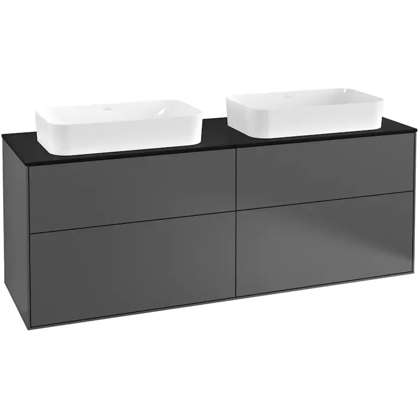 Tvättställsskåp Villeroy & Boch Finion med 4 Lådor och Bänkskiva för Två Fristående Tvättställ