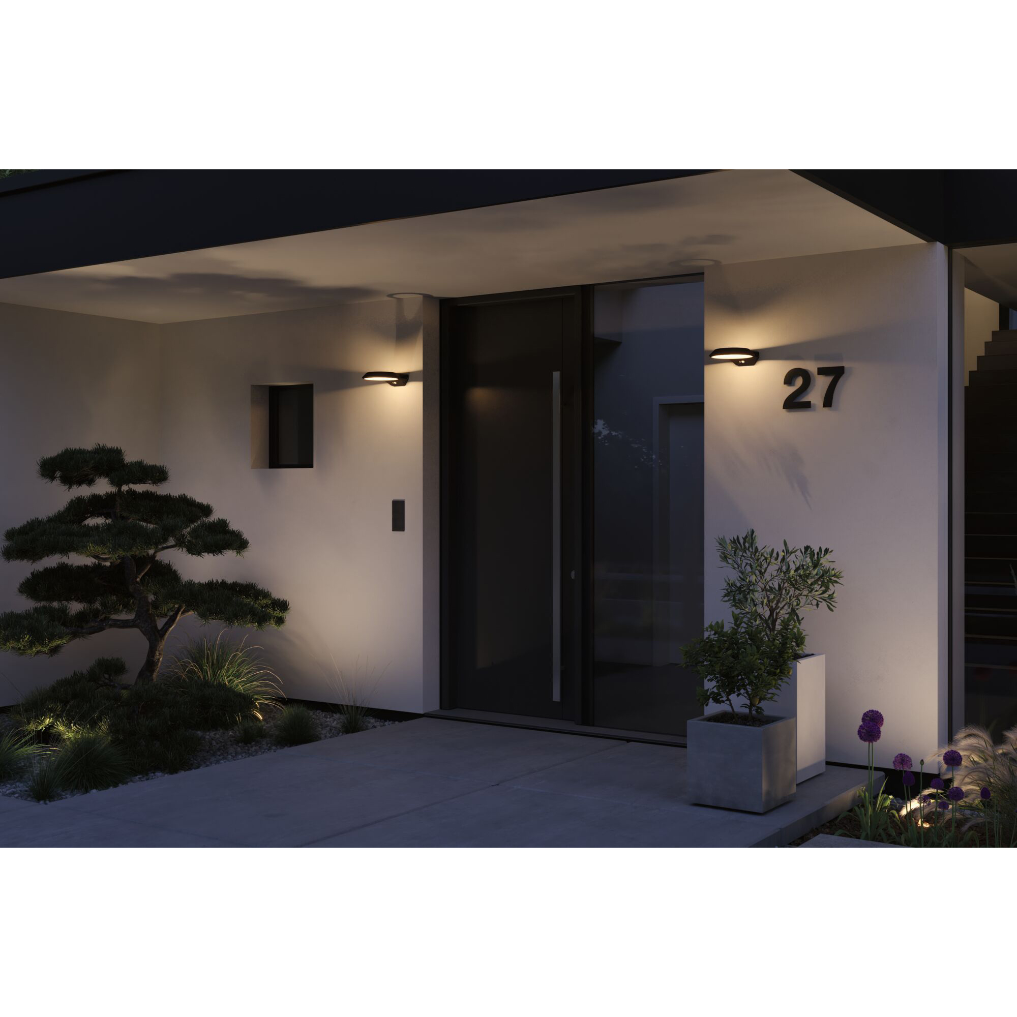 Fasadbelysning LED Paulmann Anela med Skymningsstyrd rörelsedetektor IP44 230V Ljus: Soft White