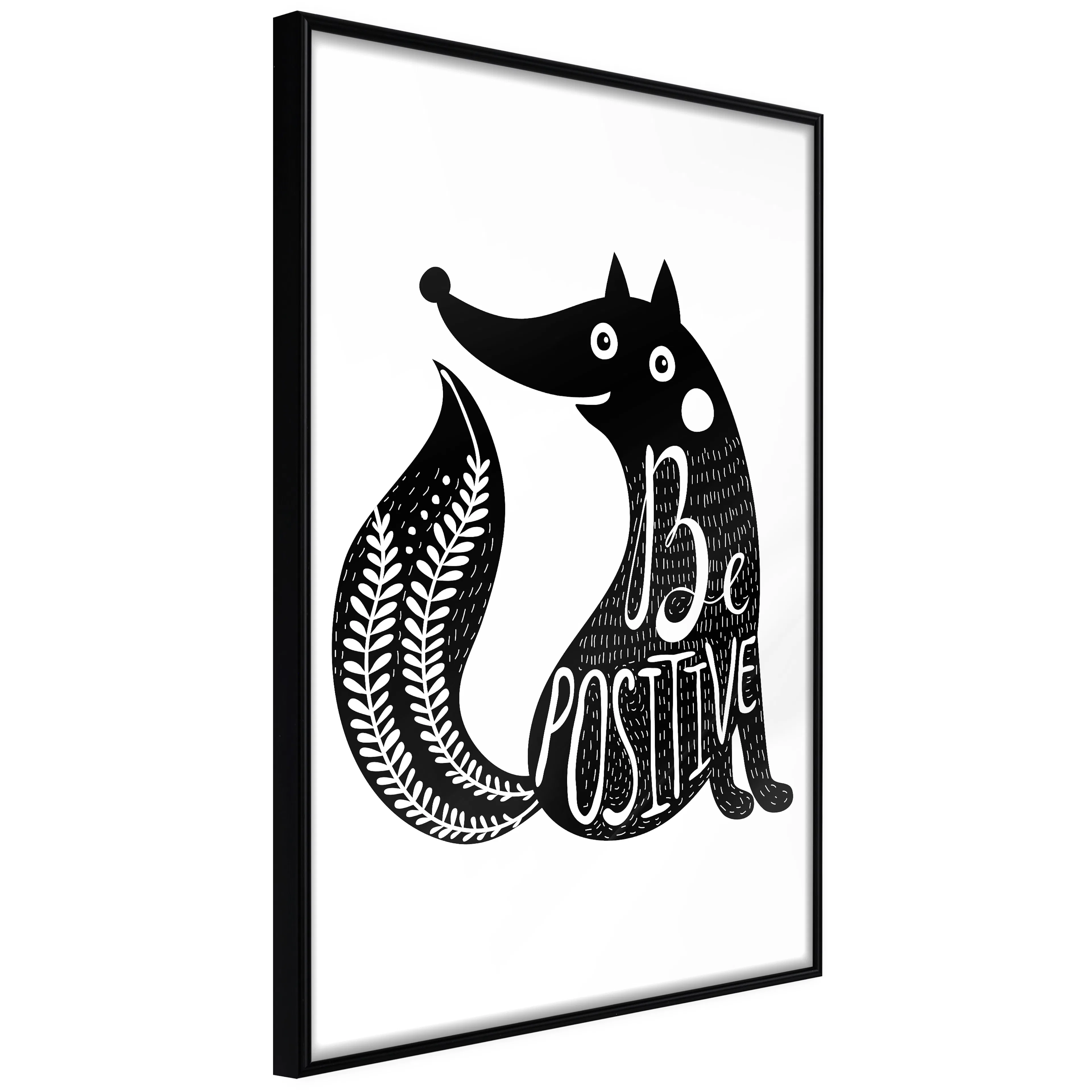 Affisch - Be Positive [Poster] 20x30 Svart ram, 20x30 cm