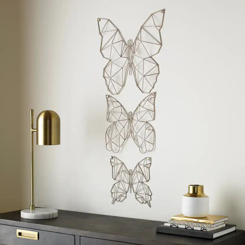 Metallkonst Art for the Home 3 Delar Fjäril Max