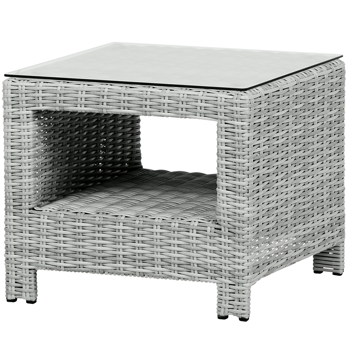 Sidobord VILA Vinga Utomhusbord i Rotting med Glasbordsskiva