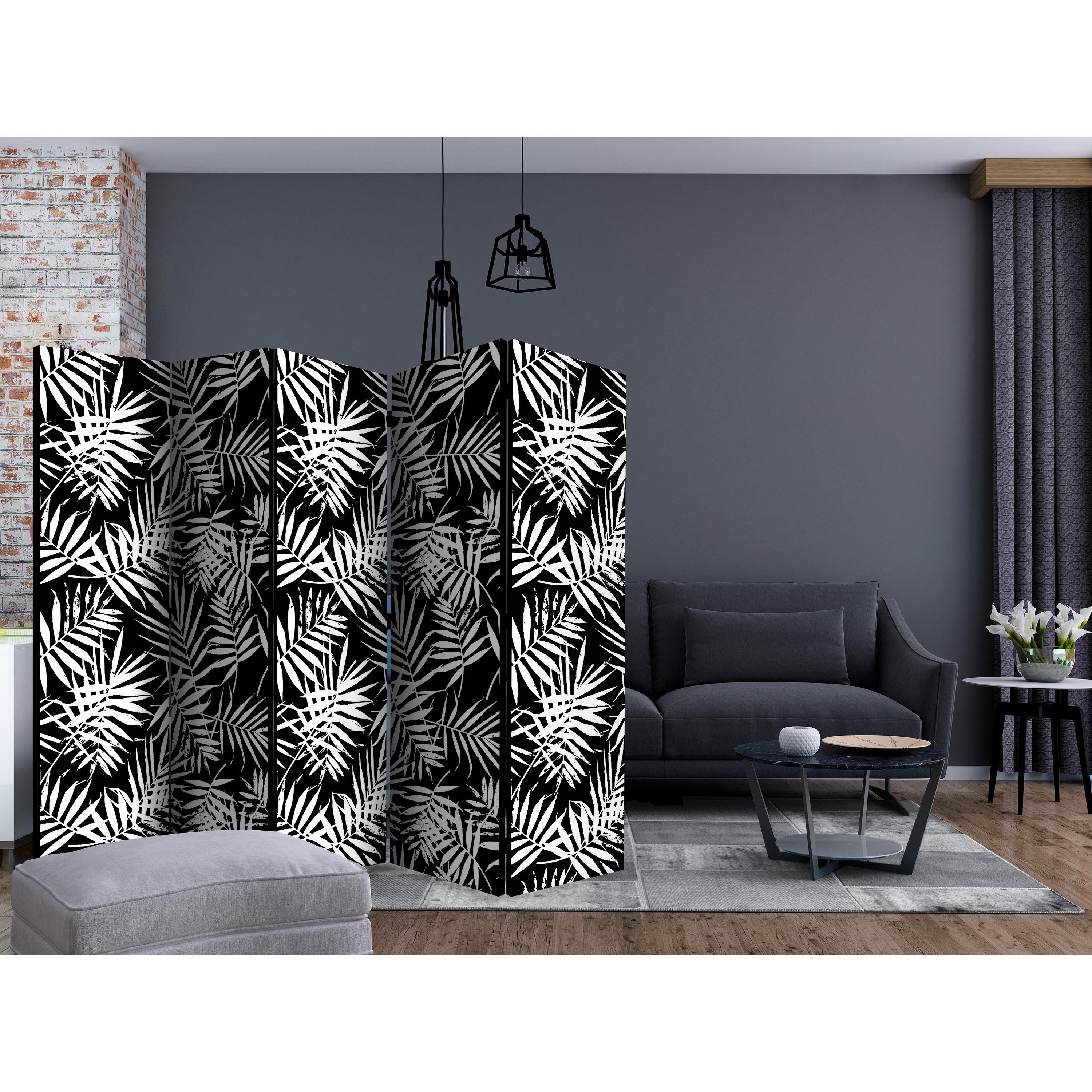 Rumsavdelare Skärmvägg Arkiio Black and White Jungle II 225x172 cm