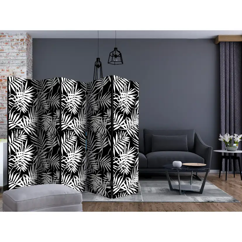 Rumsavdelare Skärmvägg Arkiio Black and White Jungle II 225x172 cm