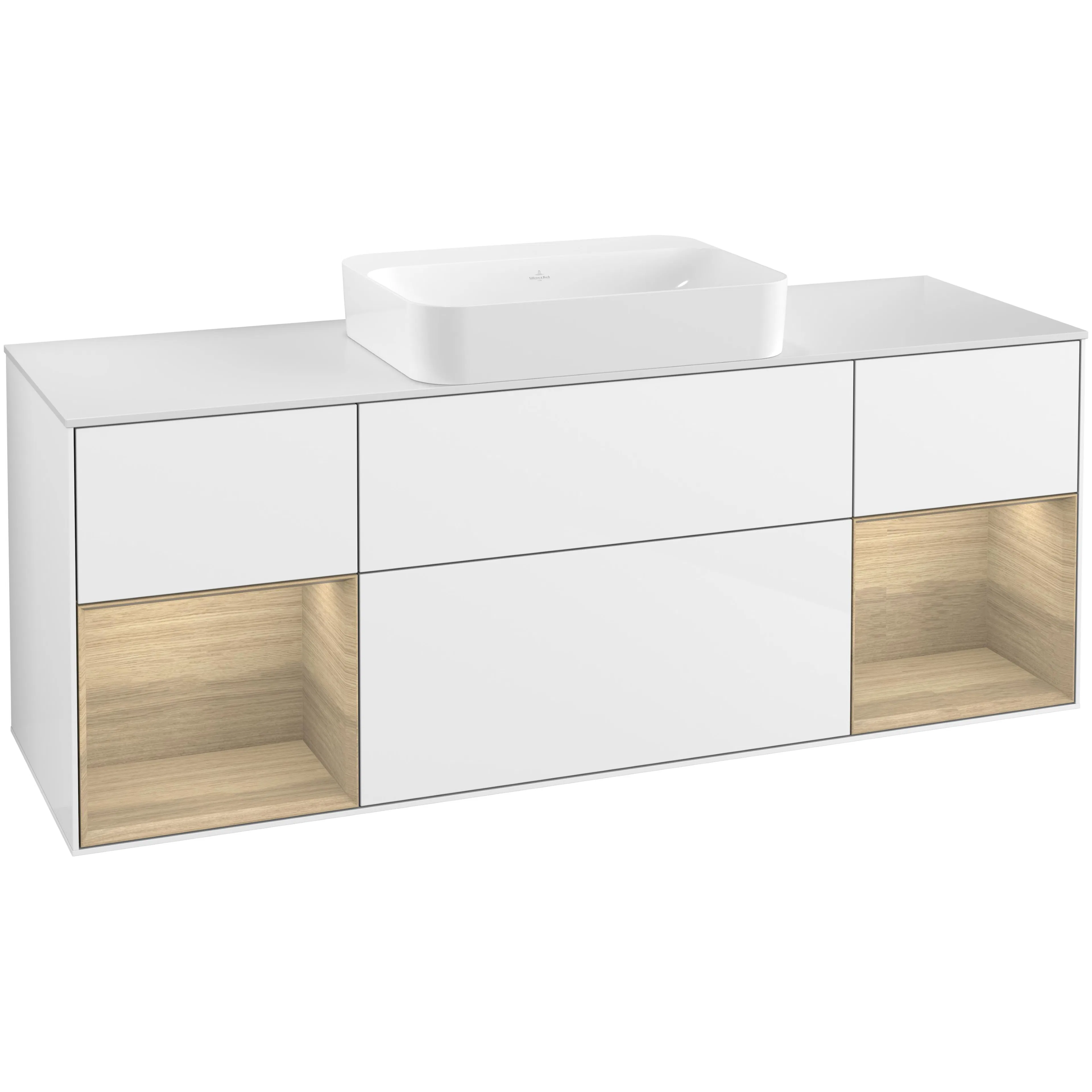Tvättställsskåp Villeroy & Boch Finion med Två Hyllor och Bänkskiva för Fristående Tvättställ