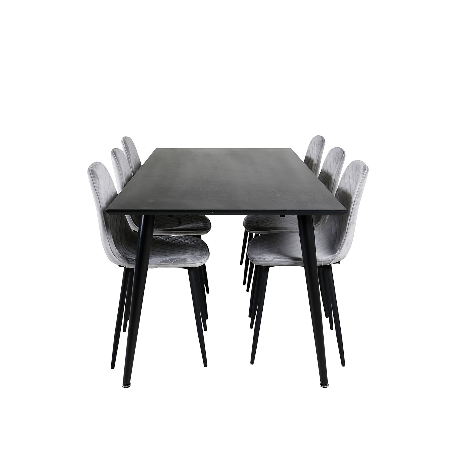 Dipp Dining Table - 180*90cm - Black Veneer / all black legs Mörkgrå