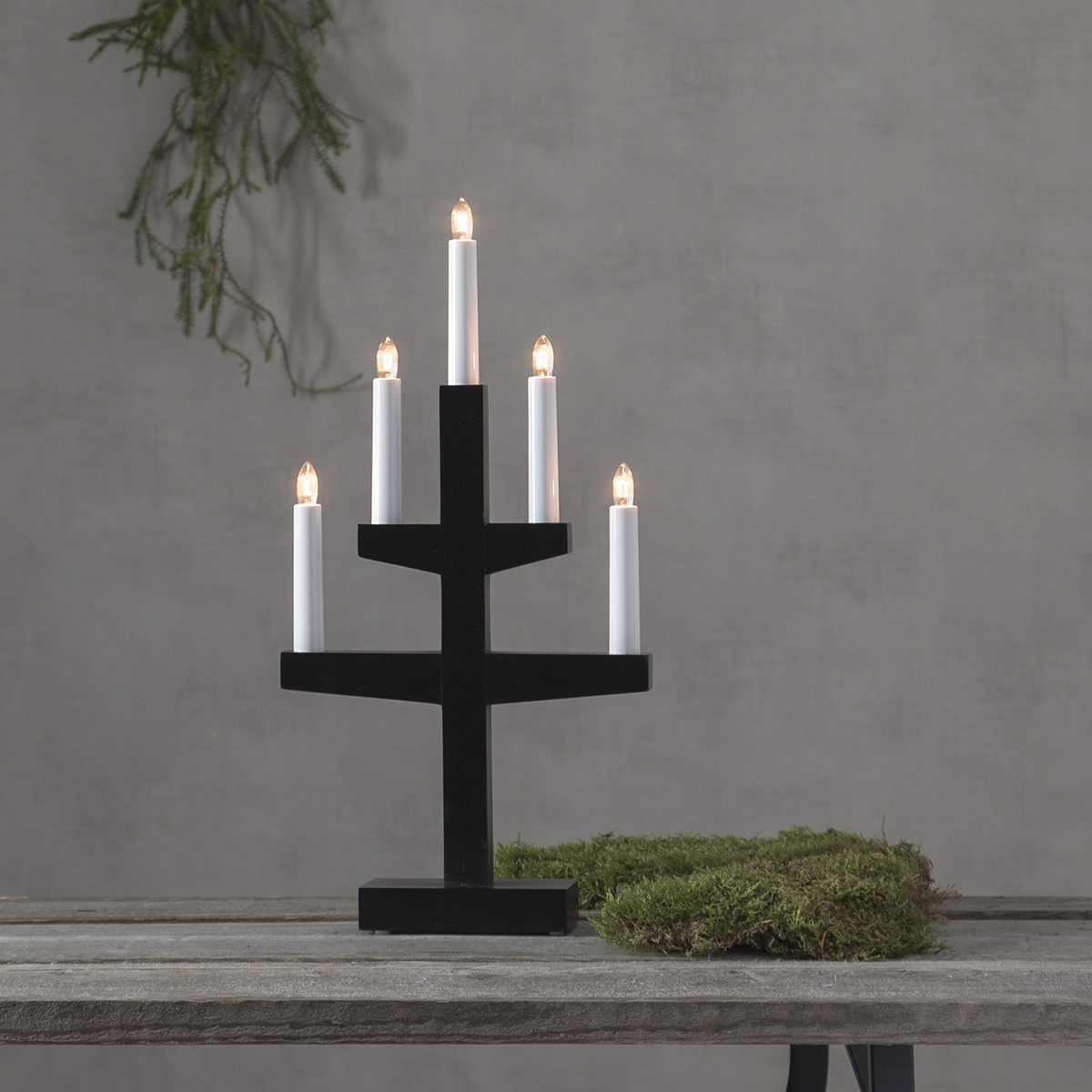 Ljusstake Star Trading Trapp 5-armad Adventsljusstake
