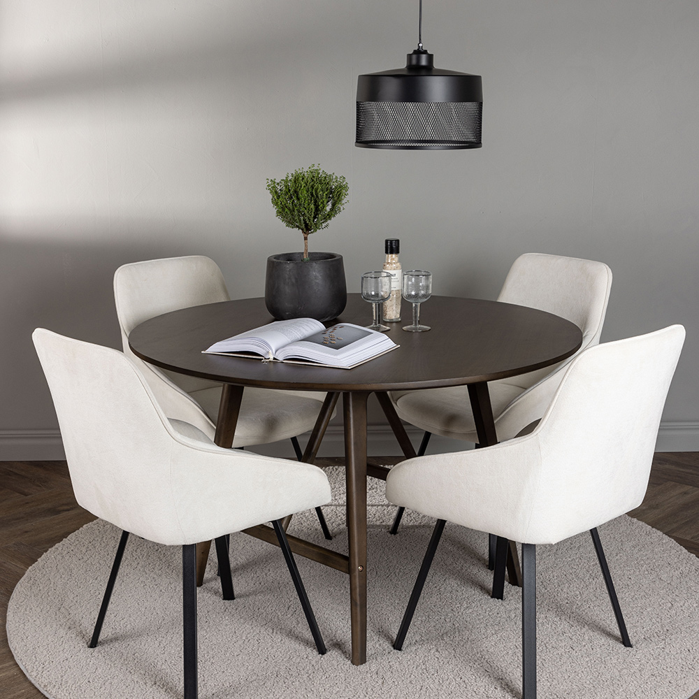 Matgrupp Venture Home Kaseidon Ø100 cm med 4 st Rosie stolar
