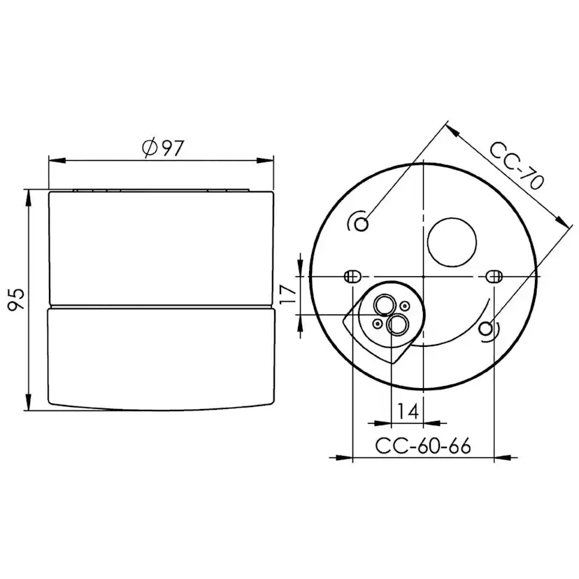 Vägg-/Taklampa Ifö Electric Opus 100/100 IP44 LED 3000K