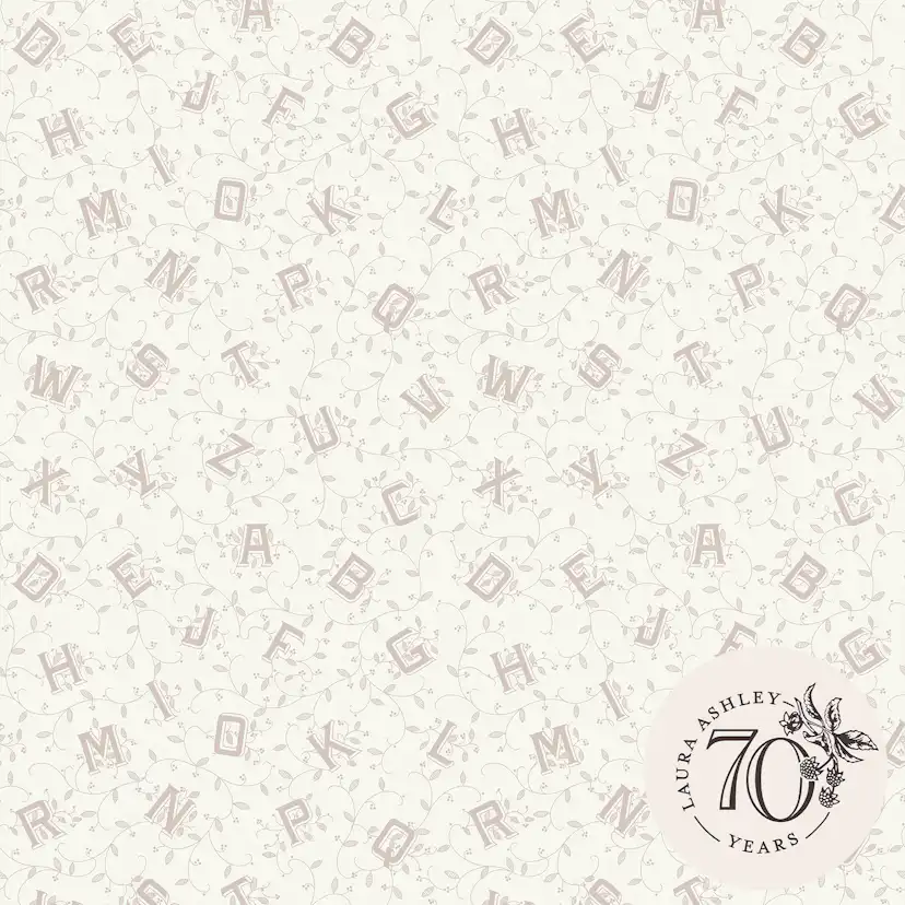 Tapet Laura Ashley Alphabet Dove Grå 119862