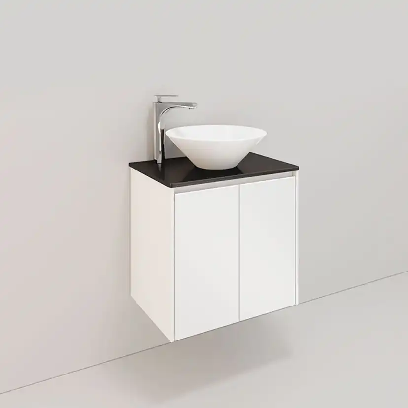 Tvättställsskåp Noro Lifestyle Concept 600 Vit, 2 luckor, Lo BxH: 60x61,5 cm, 2 luckor, Centrerat Tvättställ
