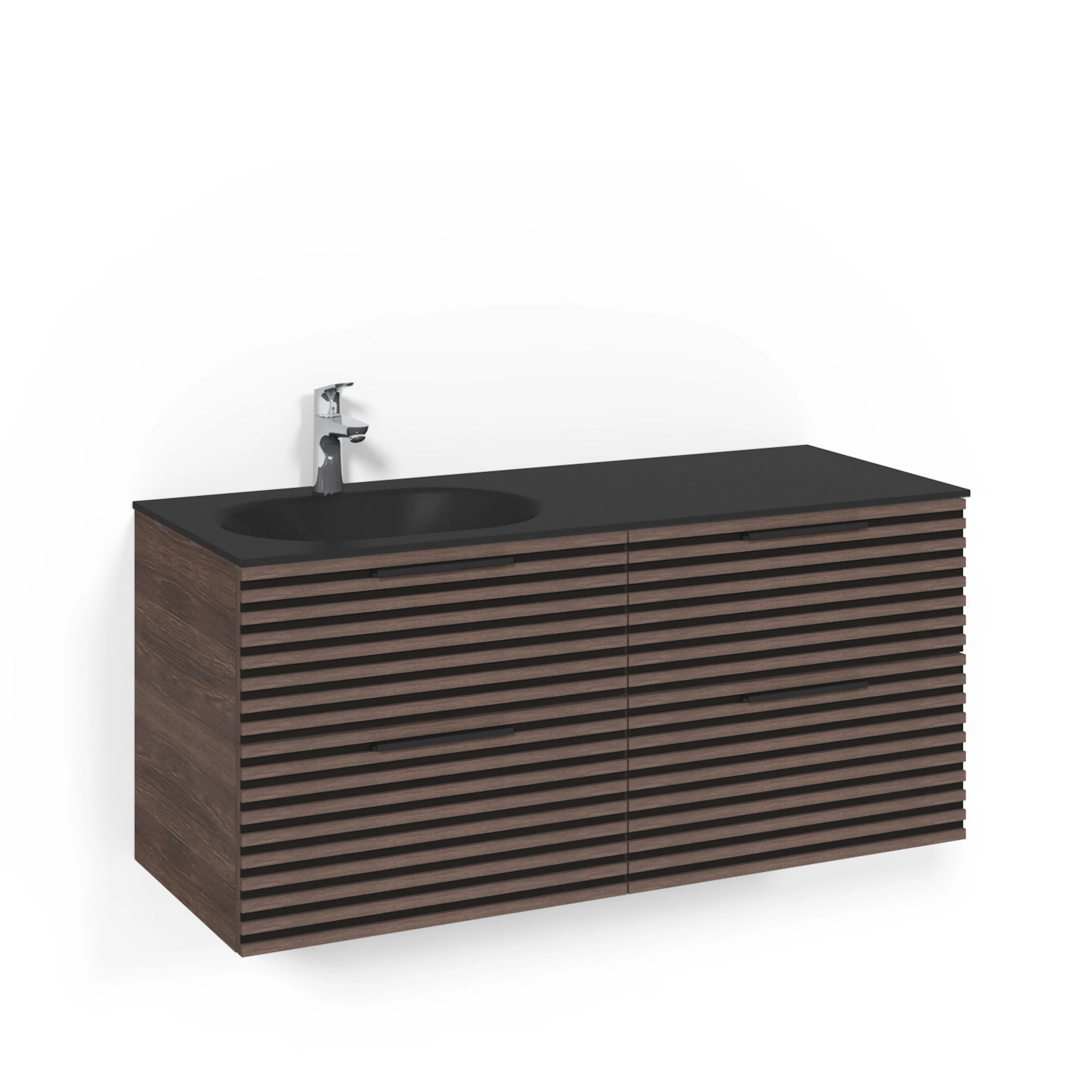 Tvättställsskåp Macro Design Crown Stripe Med Glastvättställ