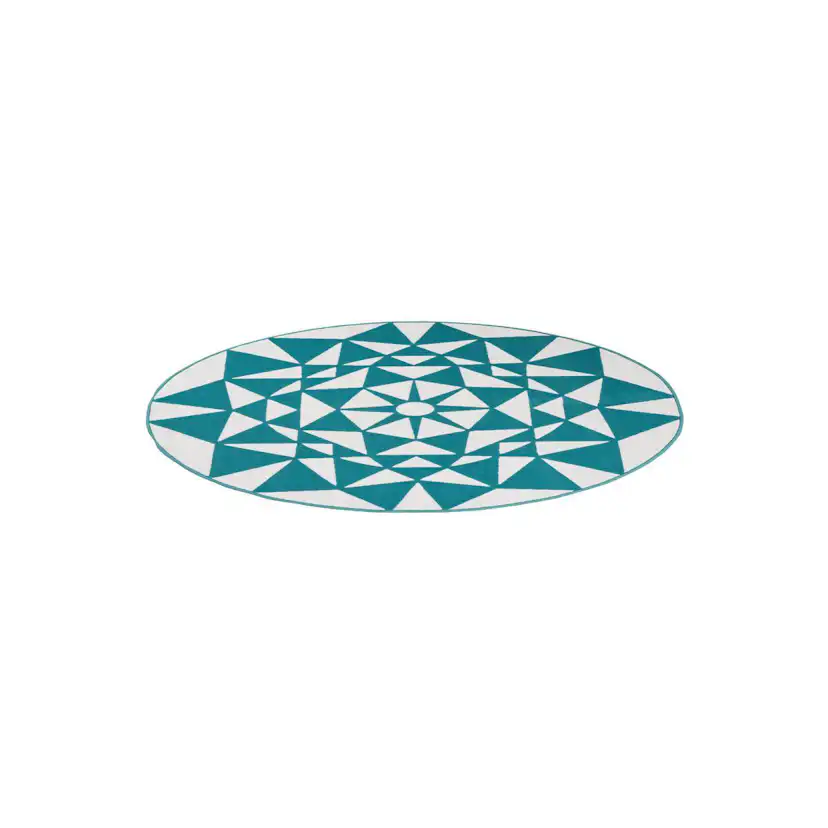Jornes Matta Der Vit/Turkos 120 cm 120 cm, Vit/Turkos
