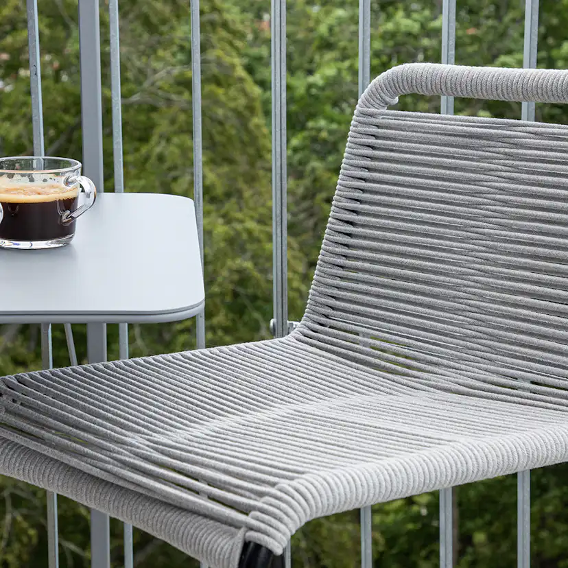 Lindos Barchair Steel - Black / Svart/Ljusgrå