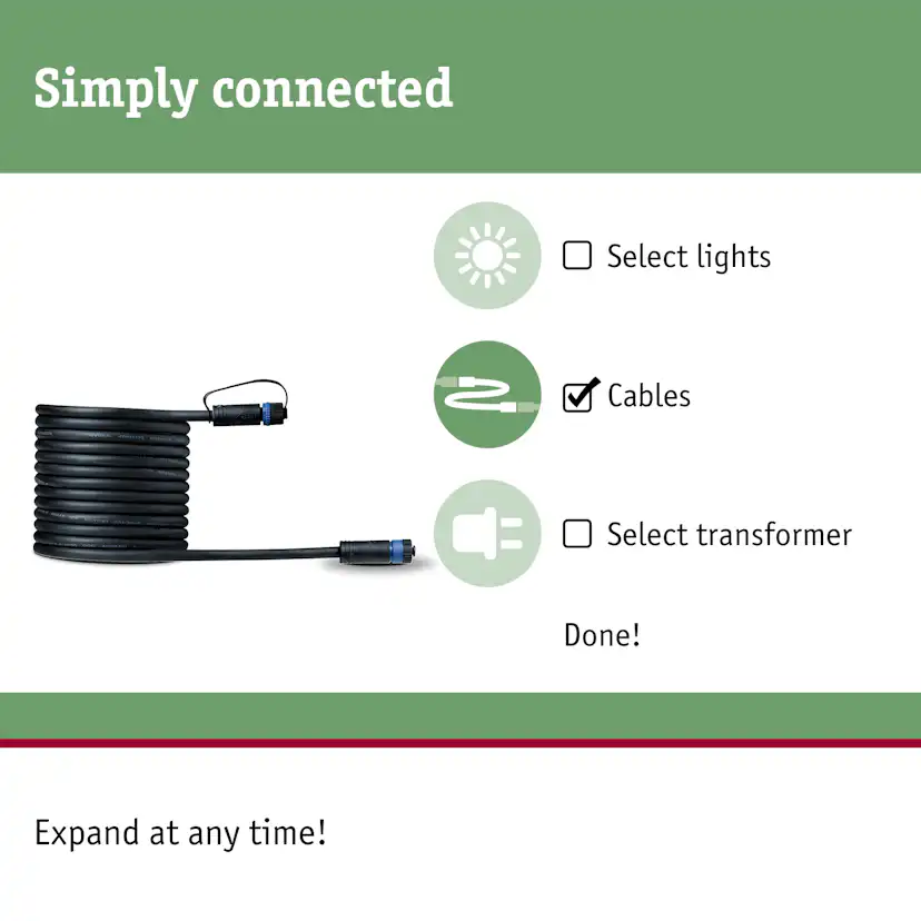 Anslutningskabel Paulmann Plug & Shine IP68 1in-1ut Kabellängd: 5 m