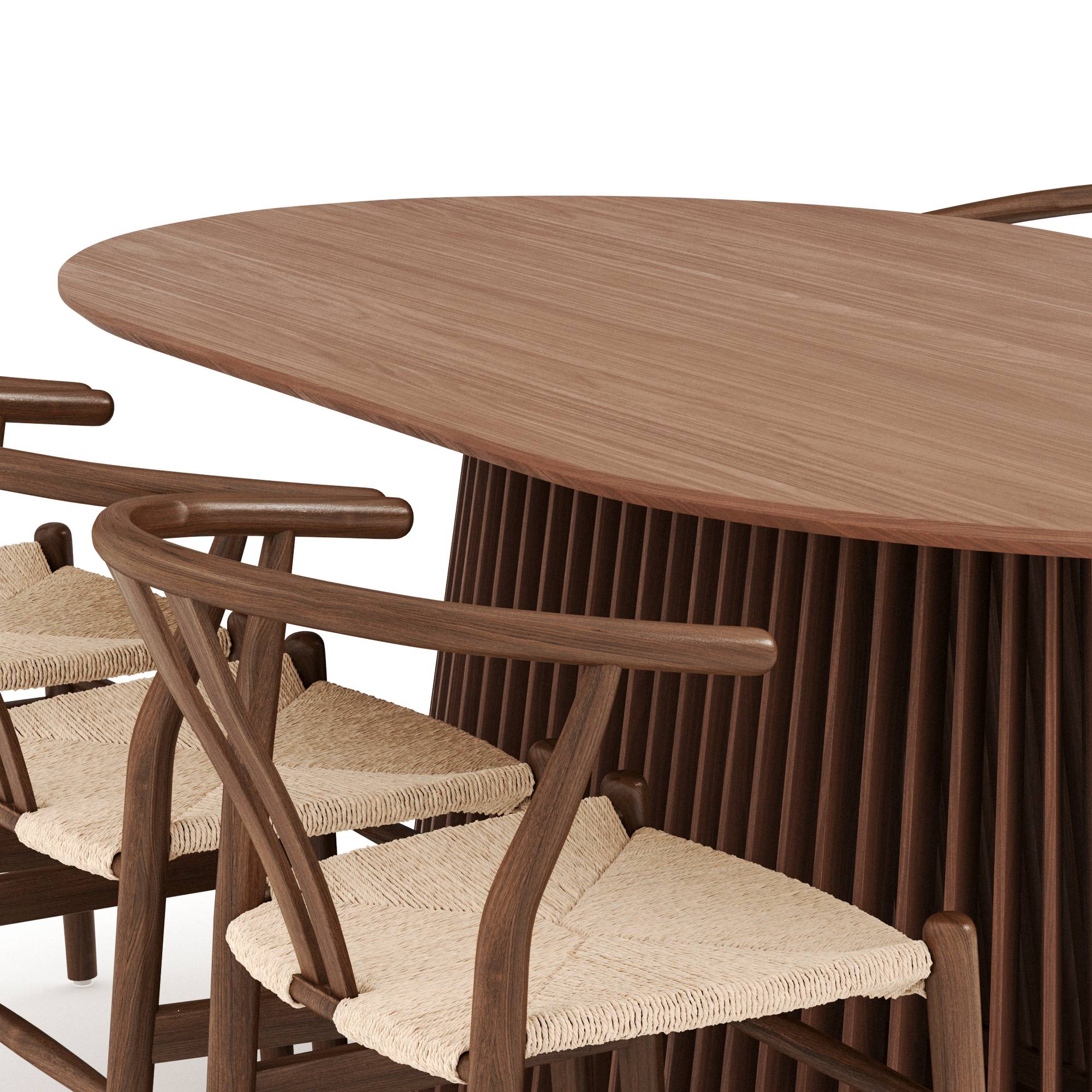 Matgrupp Bark Peyra Ovalt Matbord 200 cm med 6 Dastoori Matstol