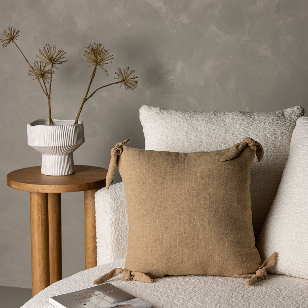 Nora Cushion Cover Linen Viscouse - Brown Brun