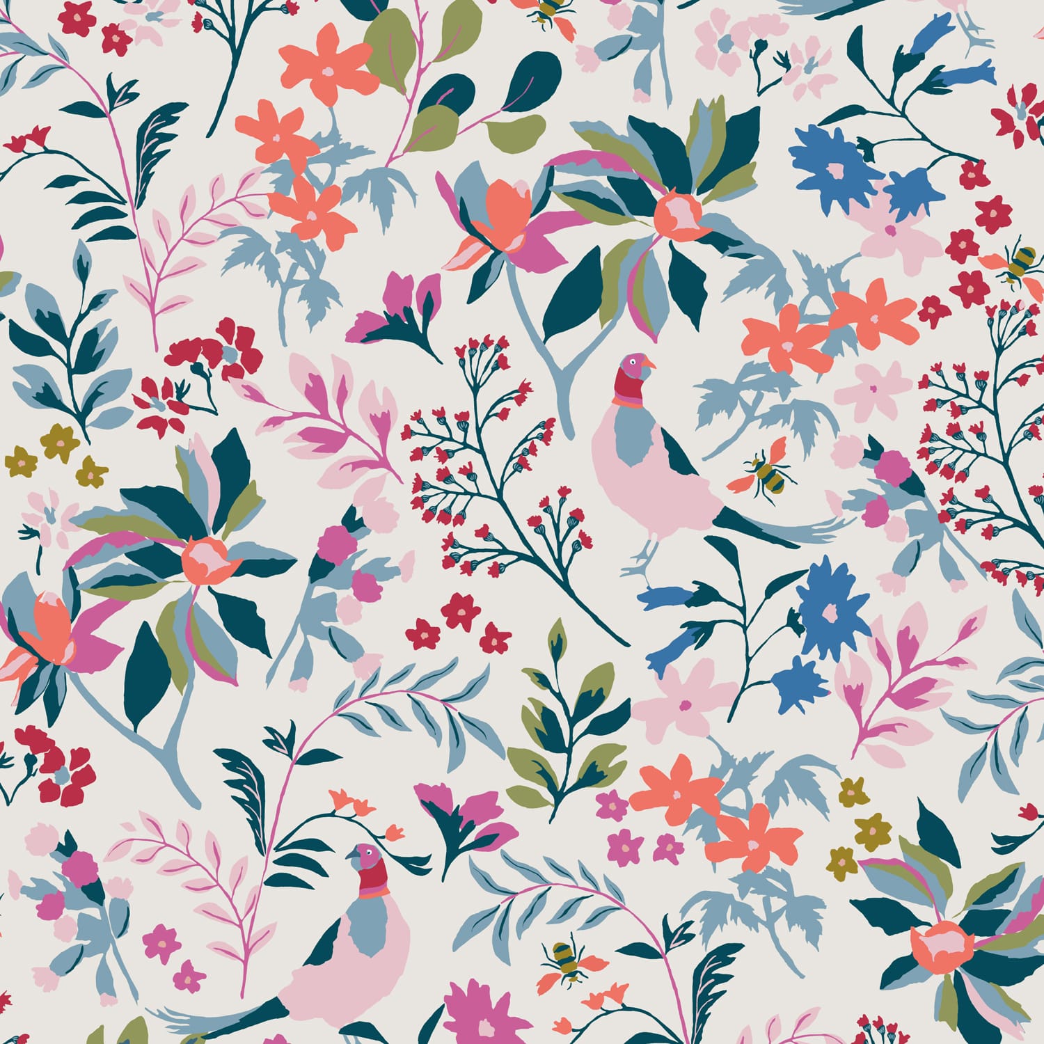 Tapet Joules Fields Edge Floral Antique Crème