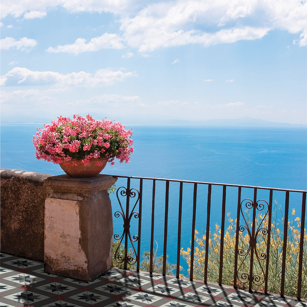 Kakeldekor Konradssons Kerion Optique Framboise Decor 20x20 cm