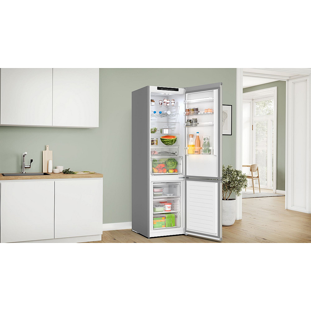Fristående Kyl & Frys Bosch Serie 4 KGN392I1F Rostfri med Två Kylningssystem För Optimal Nedkylning