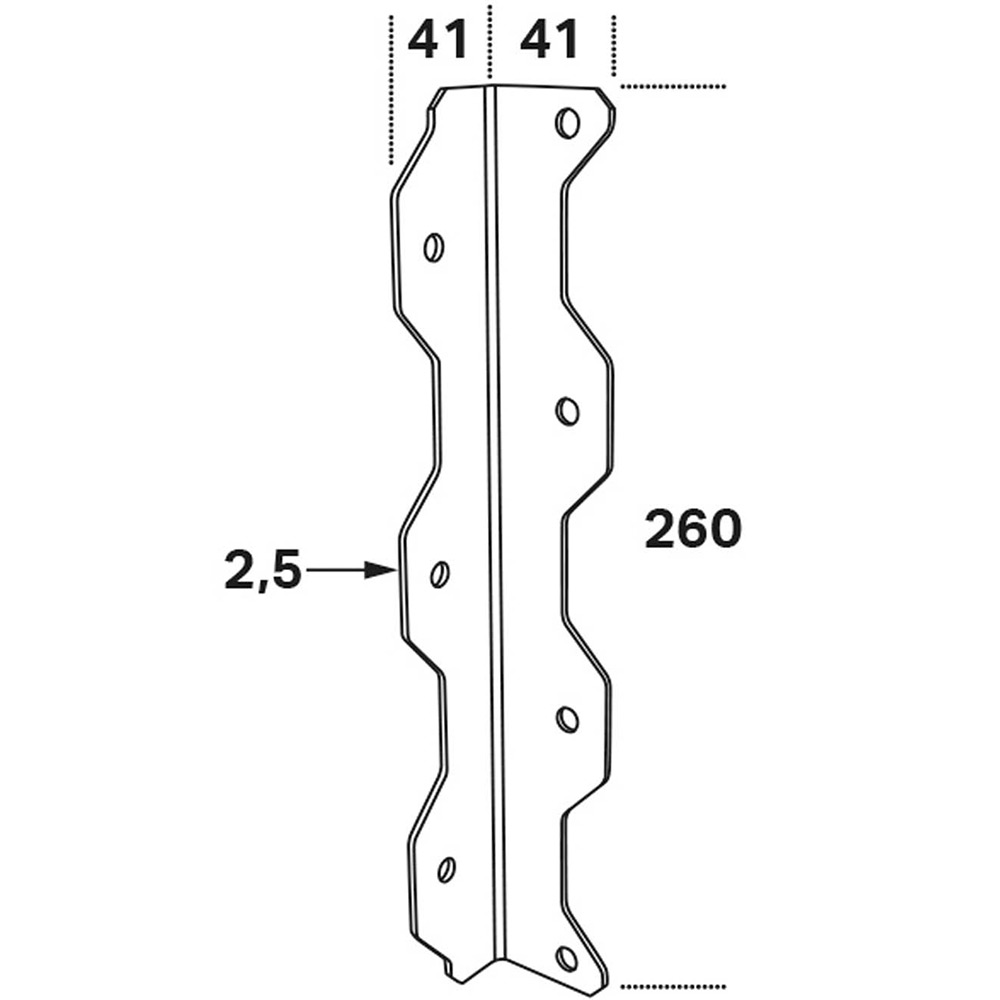 Trappvinkel FAST SCO 260x41x41x2,5 mm