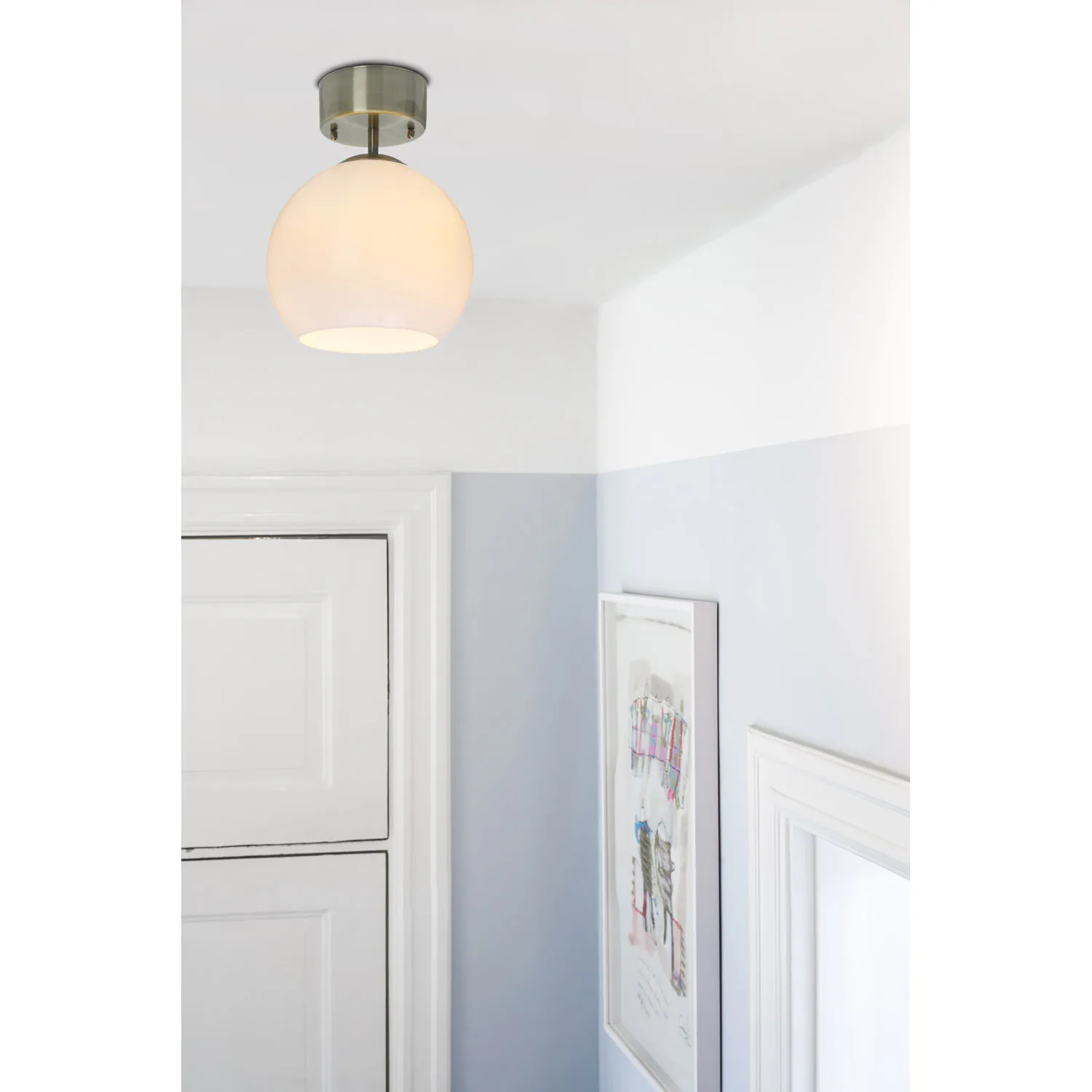 Salle antik/opal vit 1xE27 plafond Vit Antik/Opal