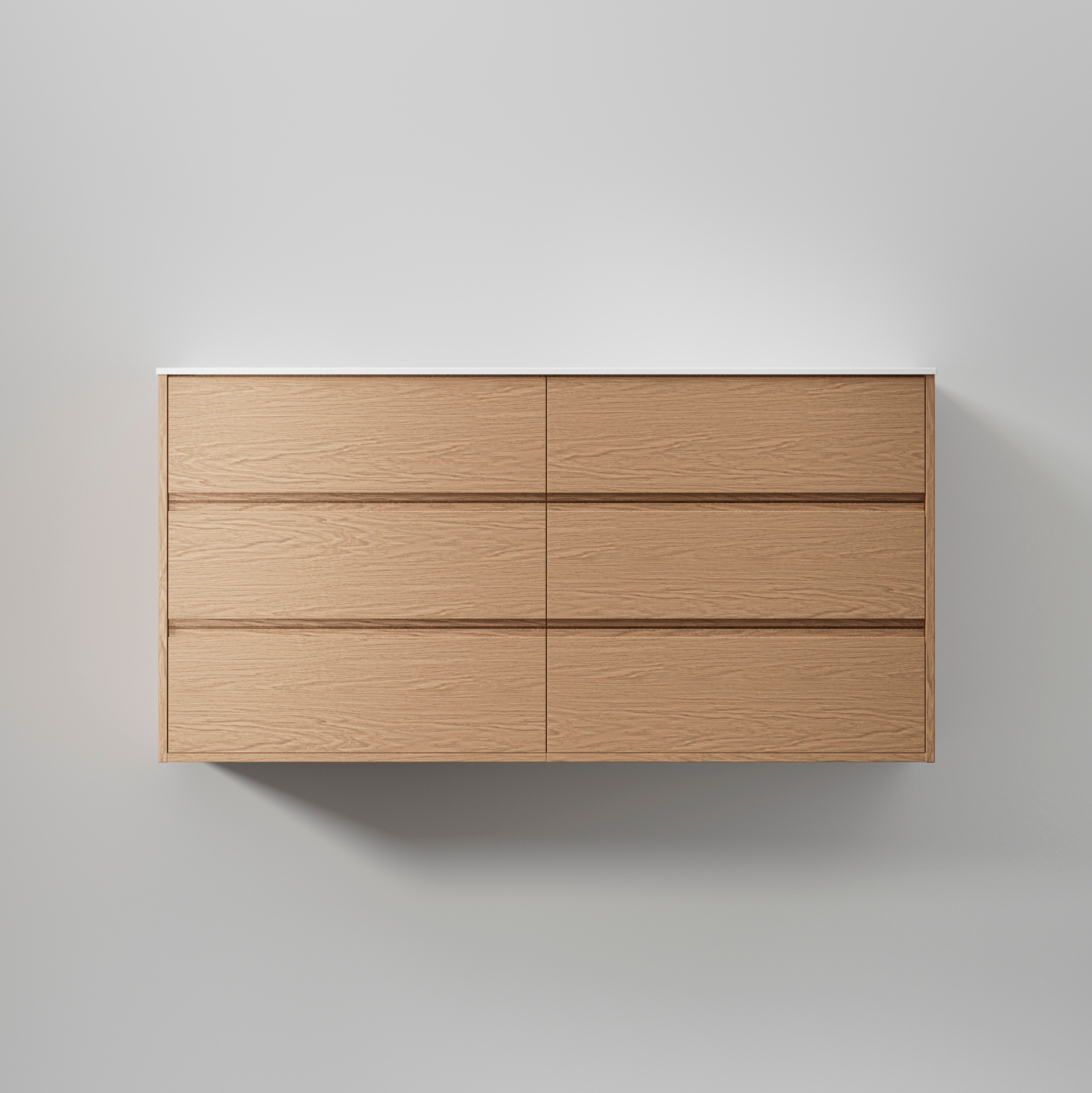 Kommod Terra Grip 140 D, Natural Oak, 6 Lådor Färg: Natural Oak, Bredd: 1400 mm