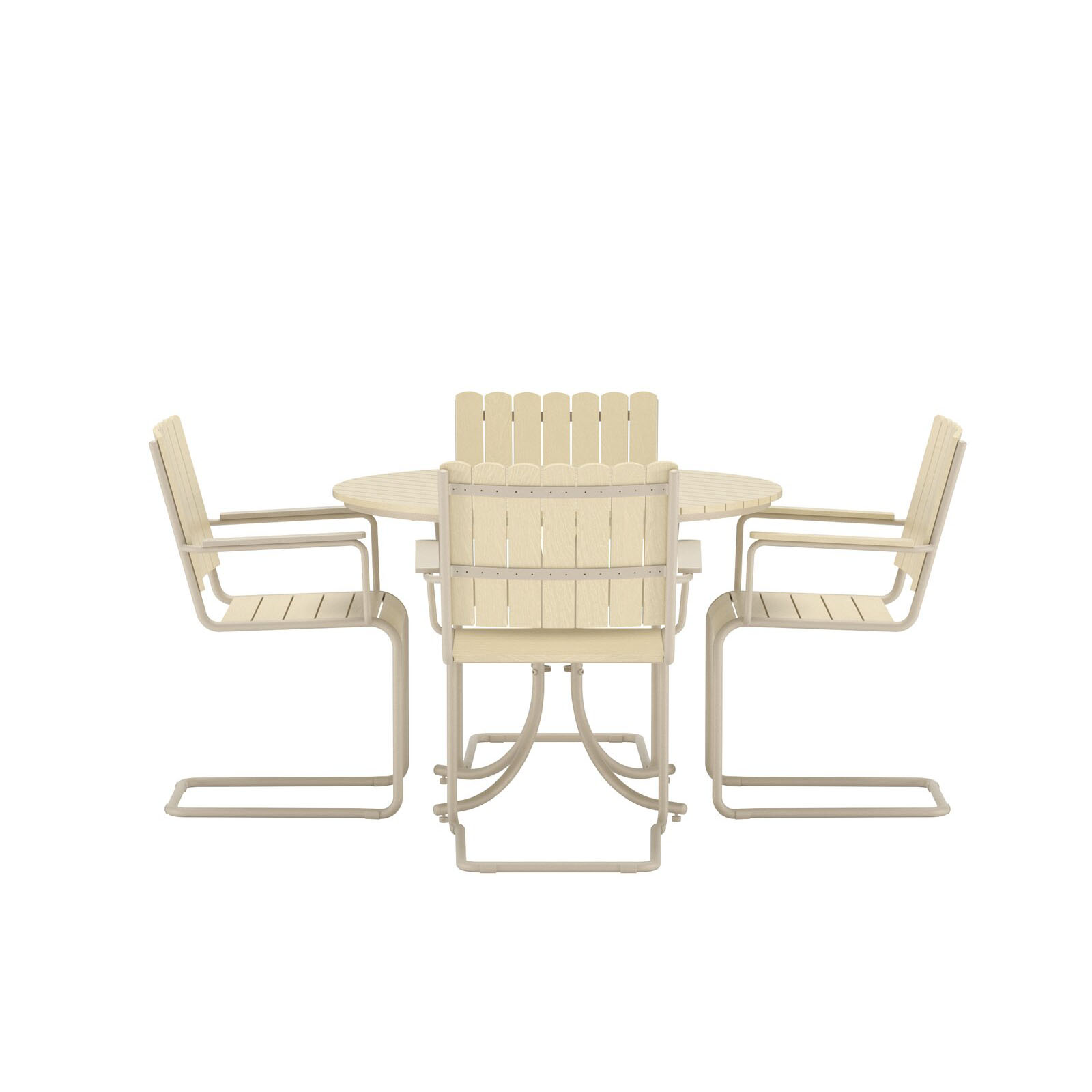 Holmsund Dining Set - Beige / Beige Polywood Beige
