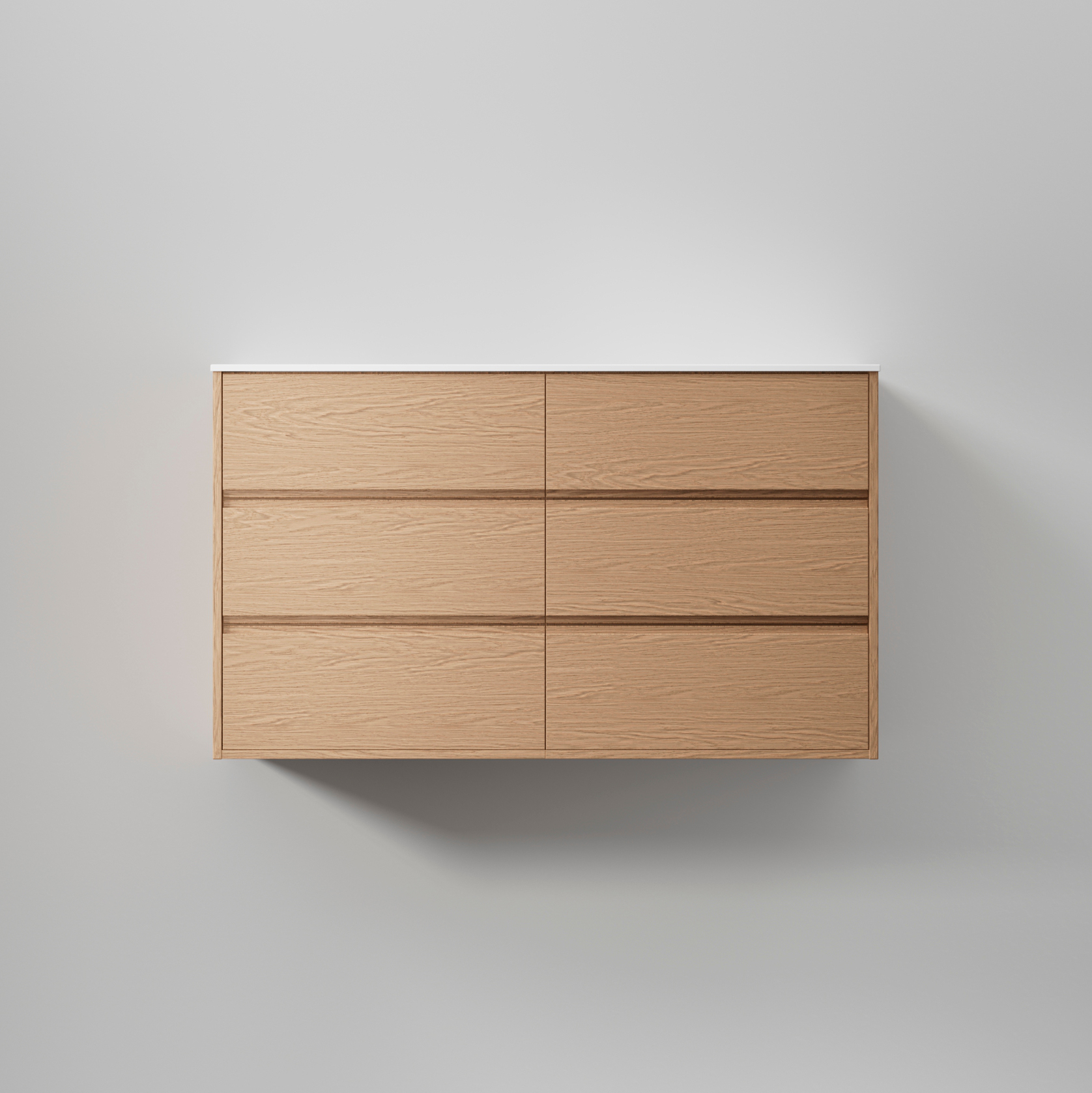 Kommod Terra Grip 120 D, Natural Oak, 6 Lådor Färg: Natural Oak, Bredd: 1200 mm