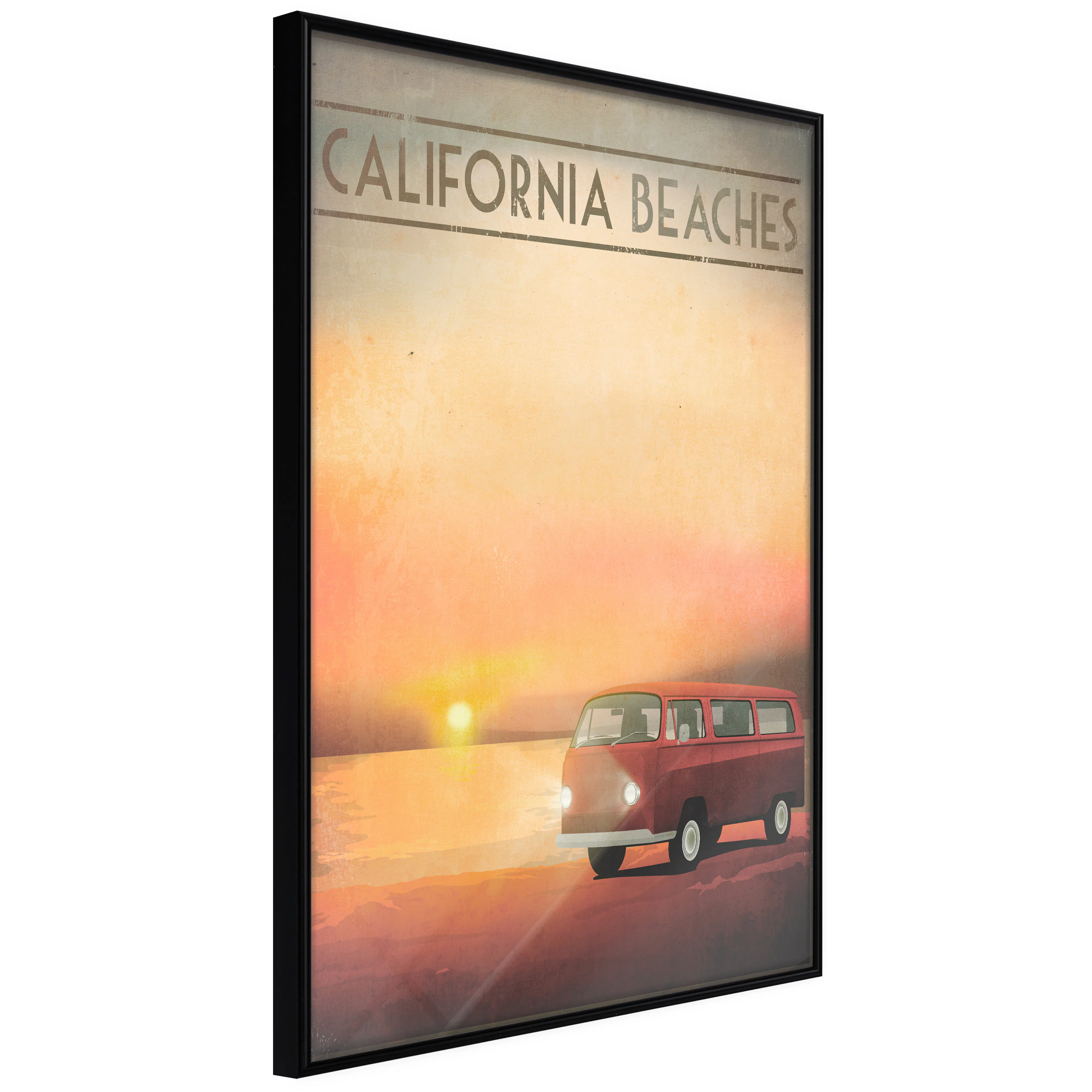 Affisch - California Beaches [Poster] 30x45 Svart ram, 30x45 cm