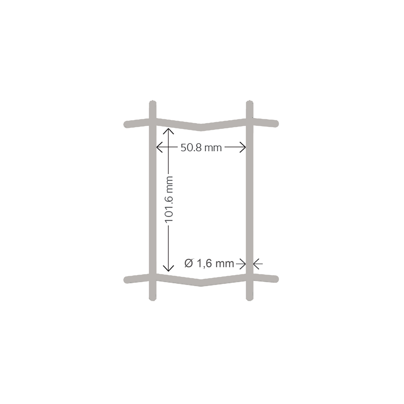 Villastängsel galv., 5 x 10 cm, 150 cm x 25 m Höjd: 150 cm