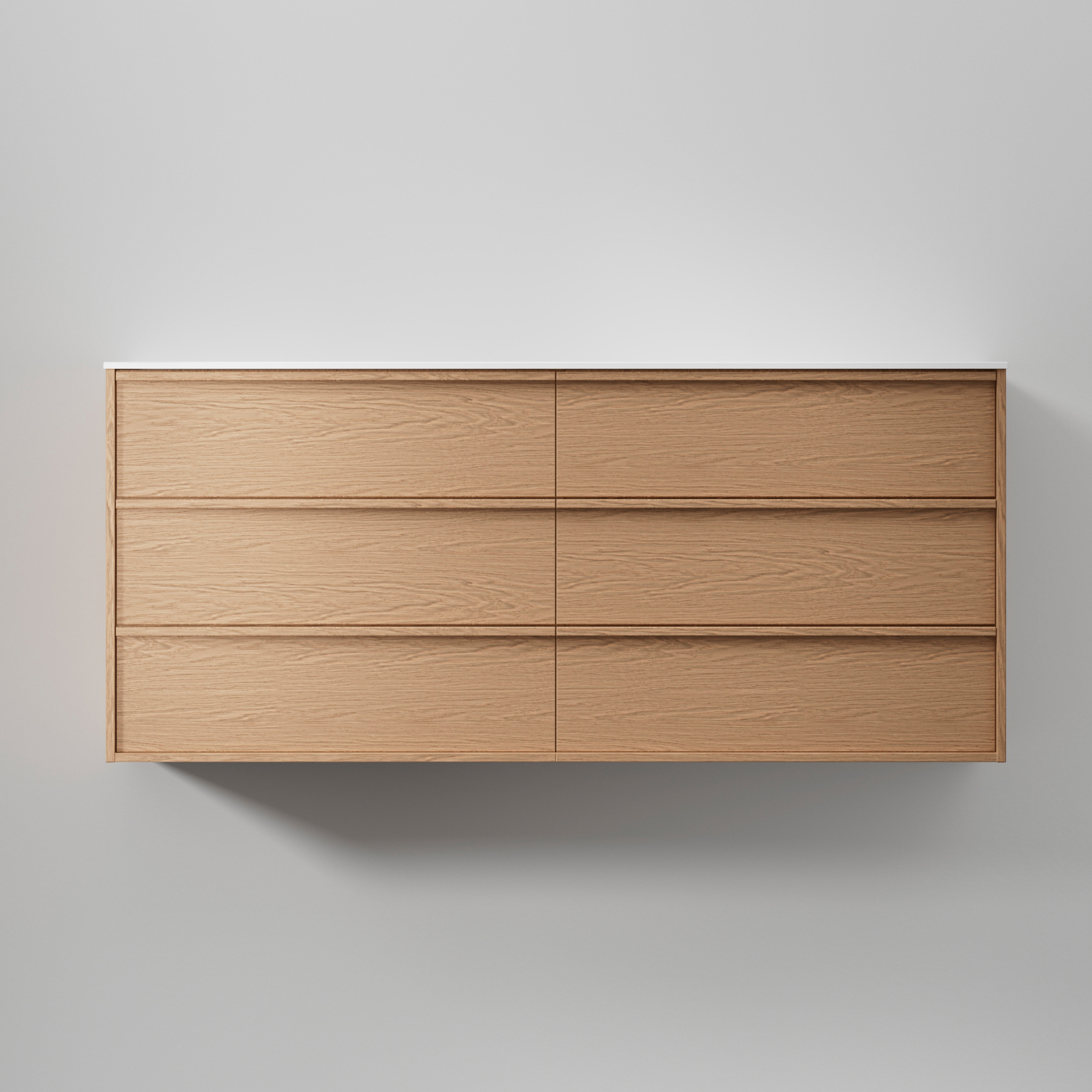 Kommod Terra Carve 160 D, Natural Oak, 6 Lådor Färg: Natural Oak, Bredd: 1600 mm