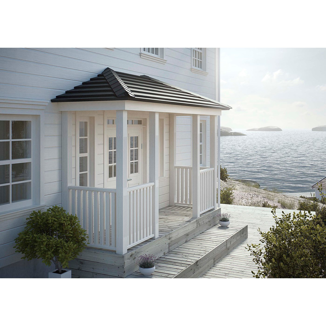 Över/Underliggare grundmålad 2400x95x45 Vit