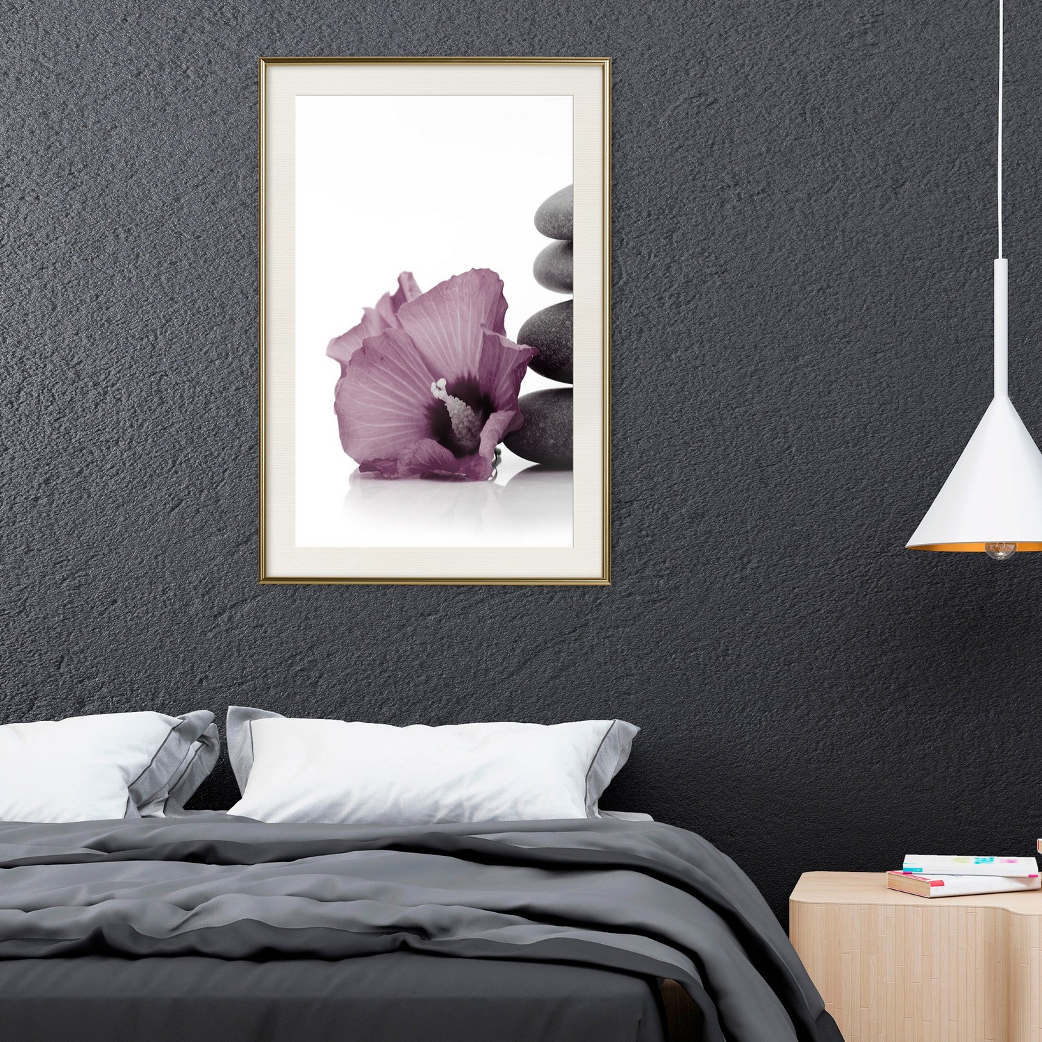 Affisch - Stone Consolation [Poster] 40x60 Guld ram med passepartout, 40x60 cm
