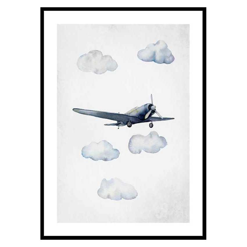 Poster Gallerix Watercolor Airplane