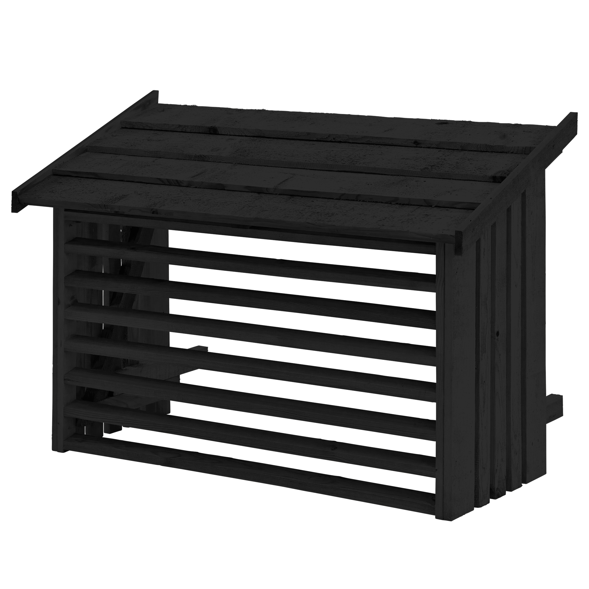 Värmepumpstak PLUS 96×56×78 cm Svart Skydd För Värmepump