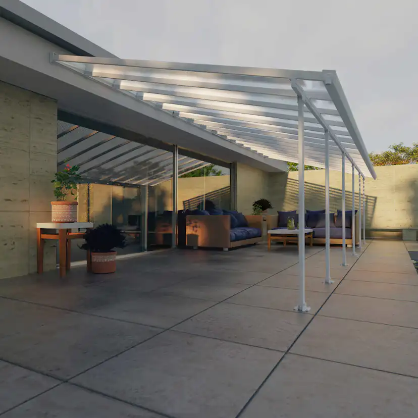 Terrasstak Feria 4 x 10,31 m, vit Palram - Canopia Vit