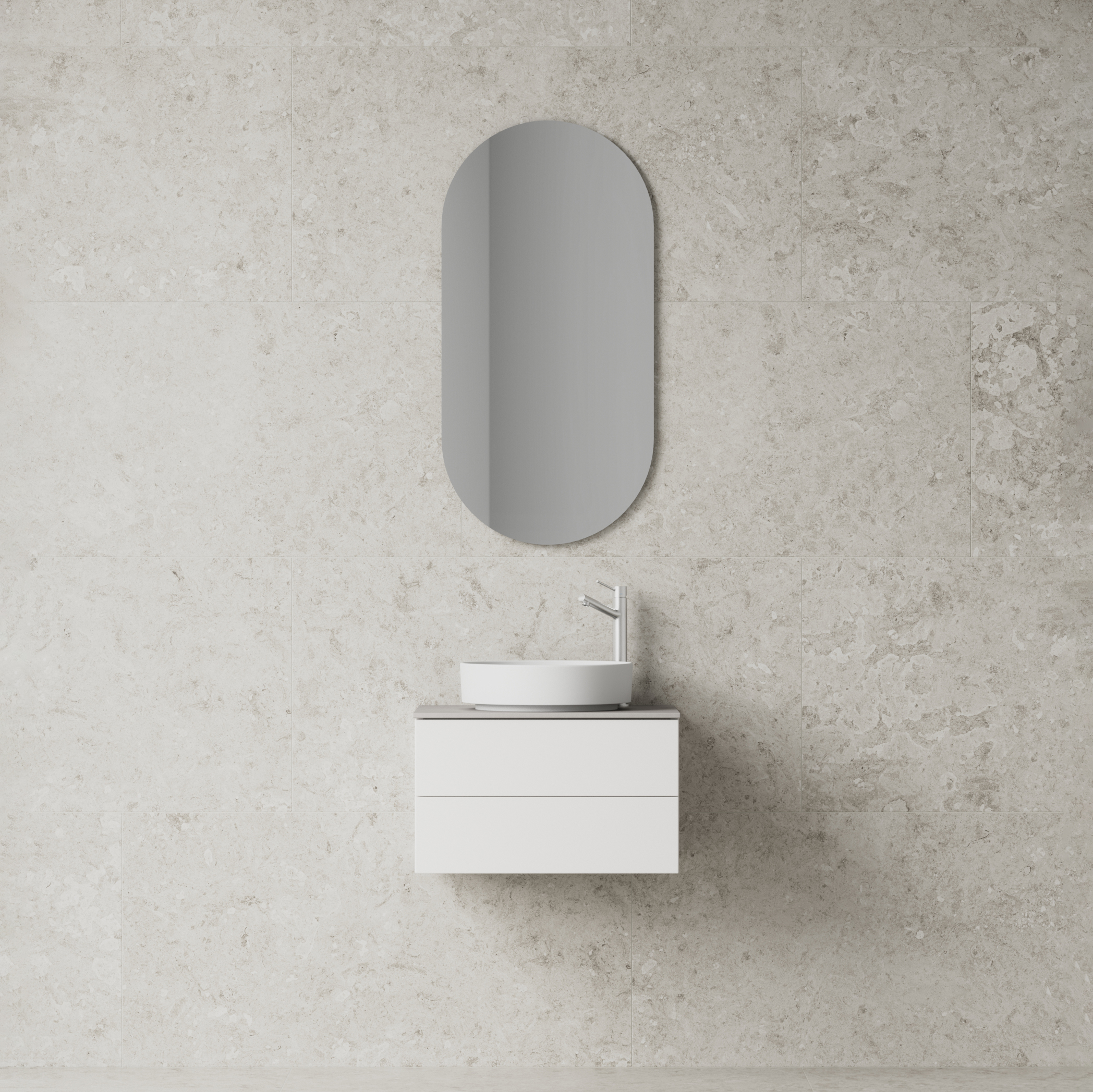 Kommod AIR Solid 60,Premium White, 2 lådor,596x350x450 Bredd: 600 mm