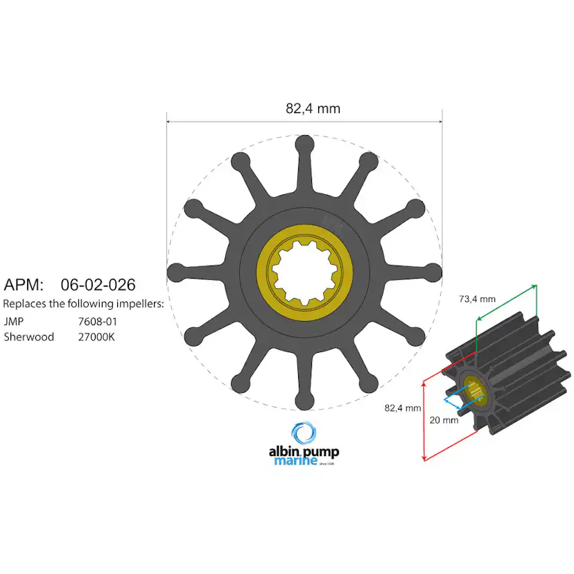 Impeller Albin Group Marine Premium 06-02-026