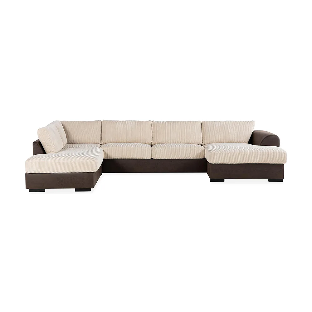 Cuba U-Soffa Divan Höger Beige/Brun, Vänster