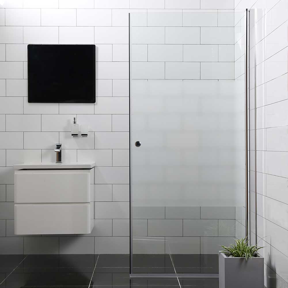 Duschdörr Bathlife Mångsidig Rak Dörr Delvis Frostat Glas