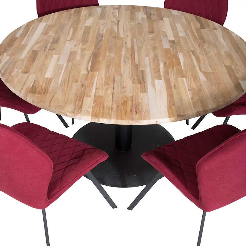 Matgrupp Venture Home Cirebon Ø140 cm med 6 Gemma Stolar