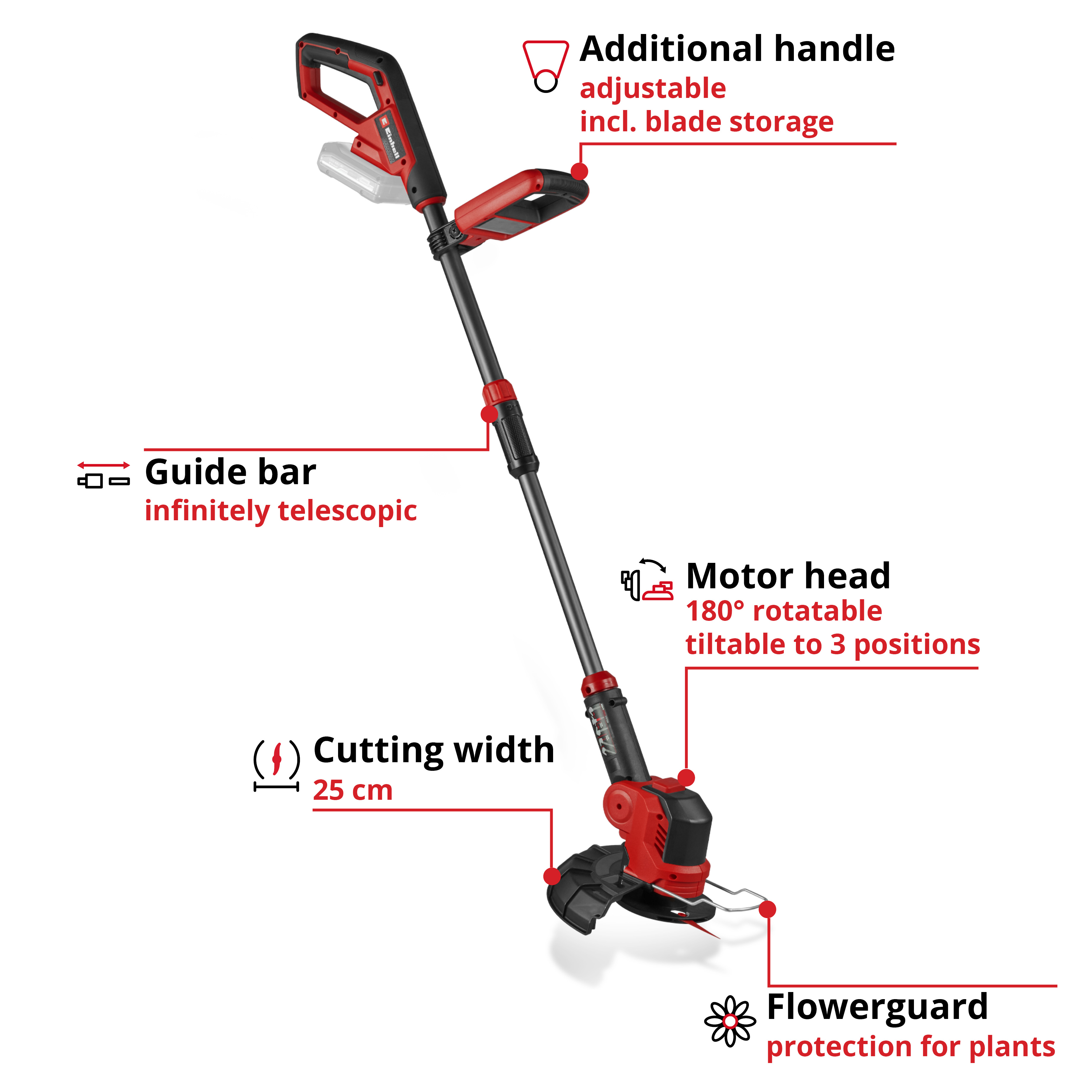 Gräsklippare Einhell GE-CT 18/25 Li Utan Batteri & Laddare