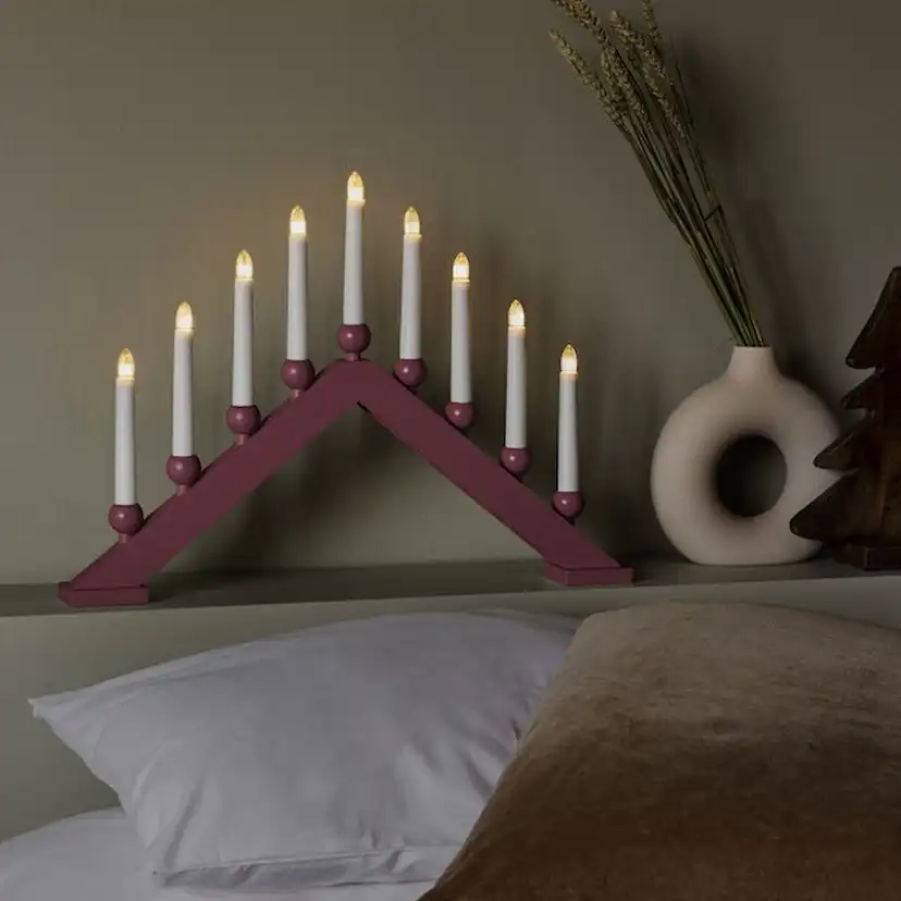 Adventsljusstake Gnosjö Konstsmide 9 Ljus Trä