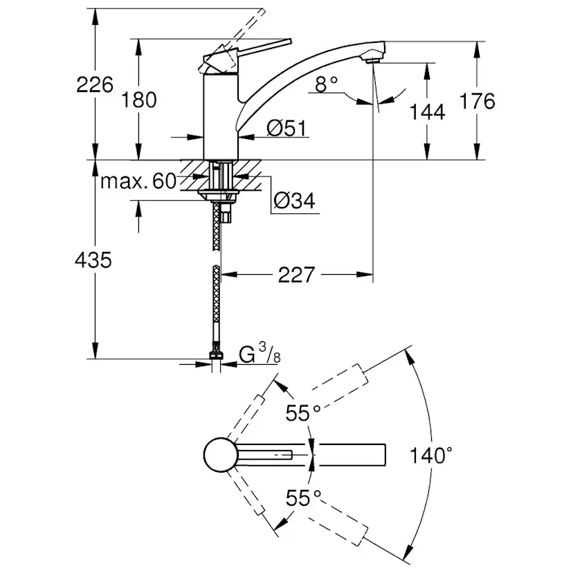 Köksblandare Grohe Swift New 30358