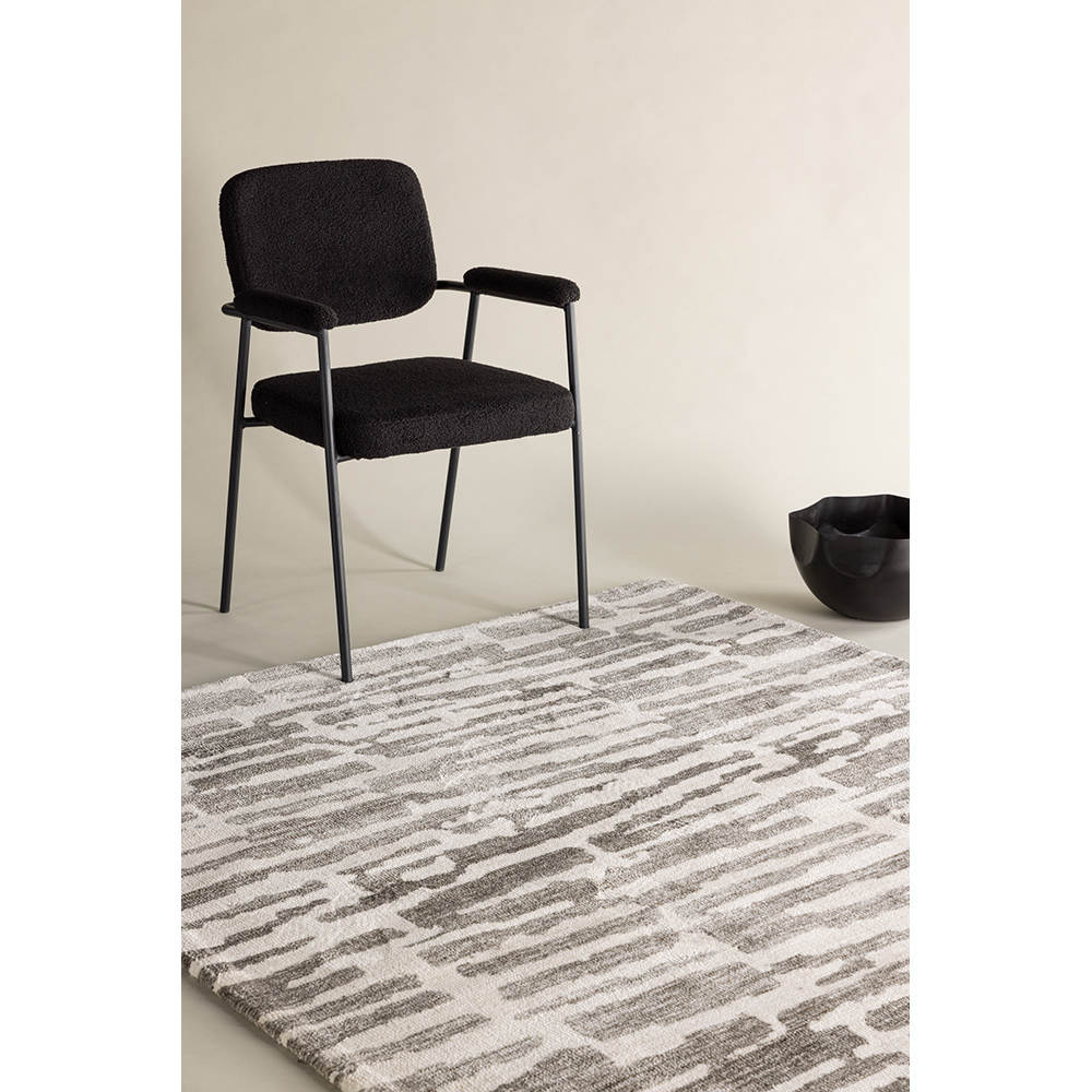 Milos Micropolyester - 230*160-Rectangular-White/Grey Grå, 160x230 cm
